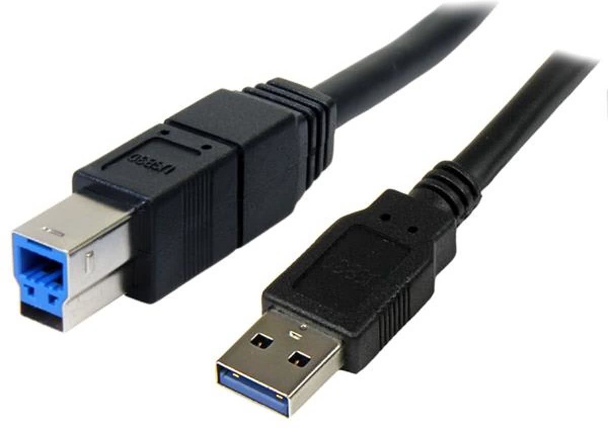 StarTech.com 3 m zwarte SuperSpeed USB 3.0-kabel A-naar-B M/M