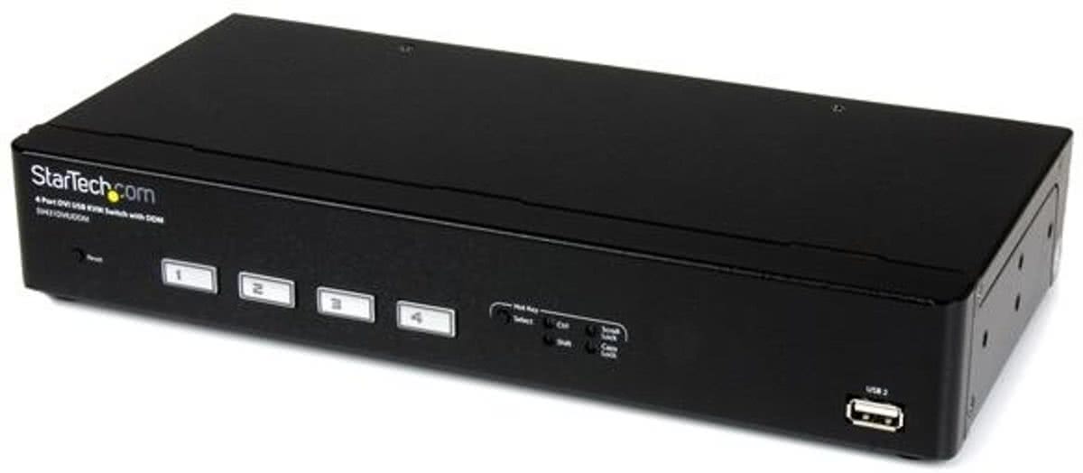 StarTech.com 4-poorts USB DVI KVM-switch met DDM-snelschakeltechnologie en kabels