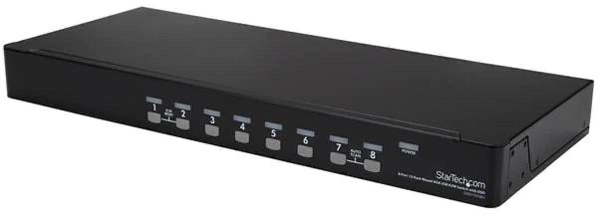 StarTech.com 8-poort 1U-Rack USB KVM-switch met OSD en Bekabeling