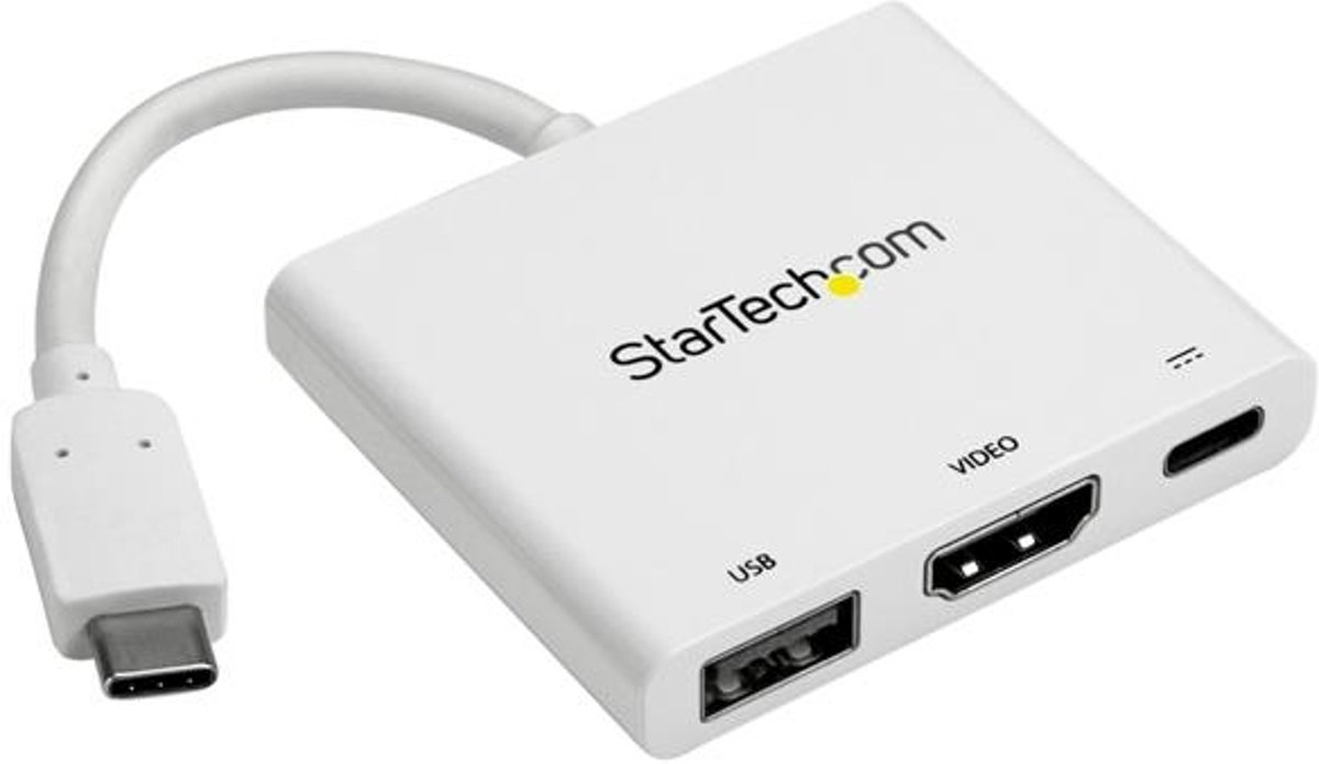 StarTech.com USB-C naar 4K HDMI multifunctionele adapter met Power Delivery en USB-A poort wit