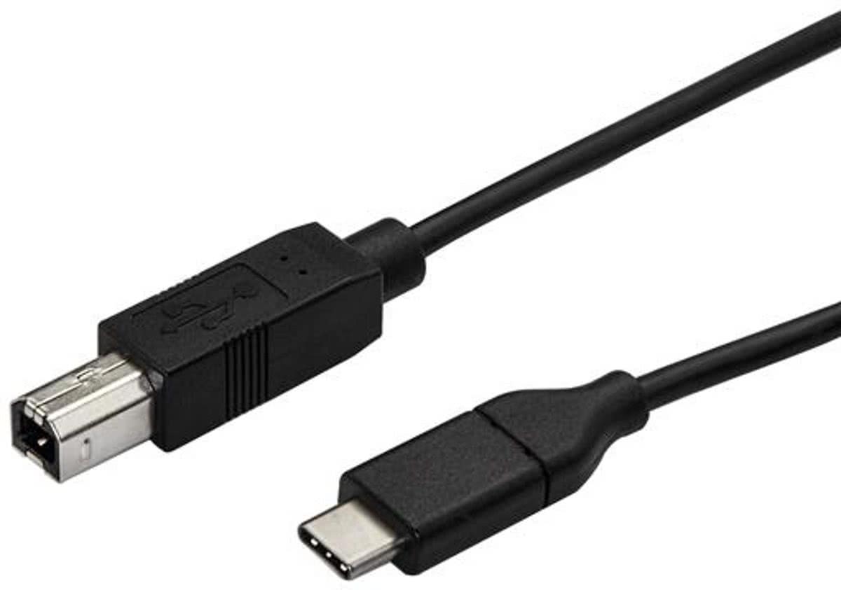 StarTech.com USB2CB50CM 0.5m USB C USB B Mannelijk Mannelijk Zwart USB-kabel