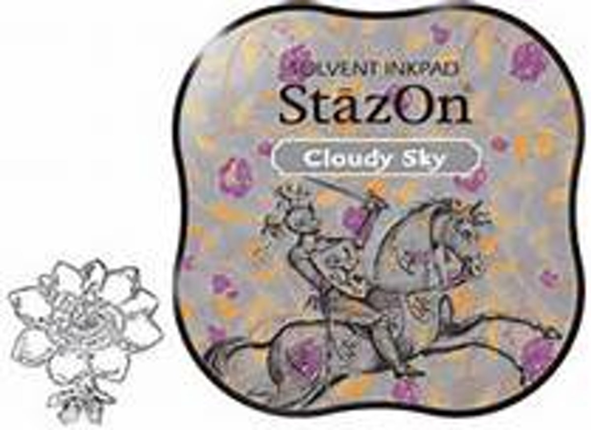 Stazon sneldrogend stempelkussen midi Cloudy Sky