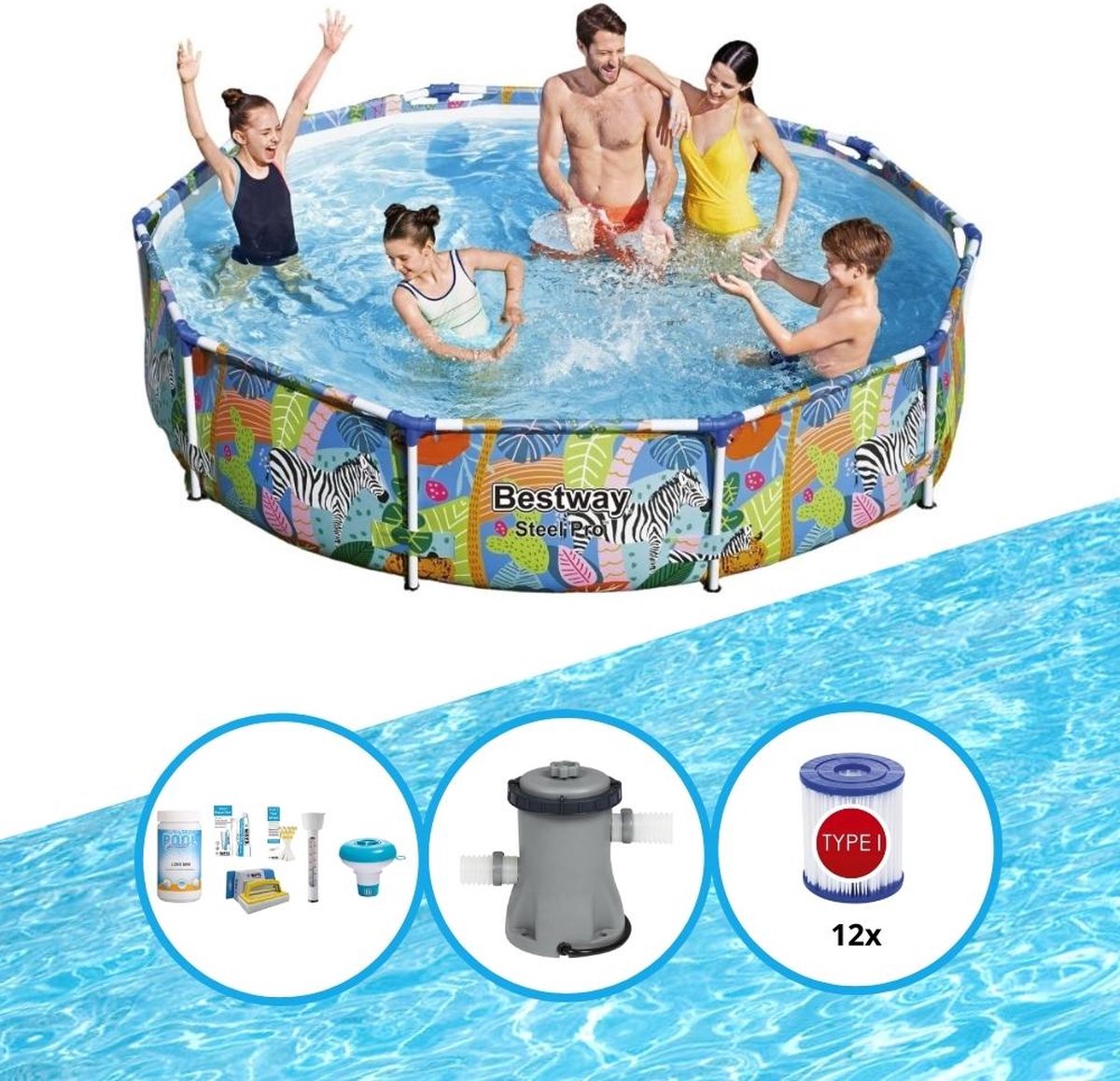 Zwembad Steel Pro - Zwembad Bundel - 305x66 cm