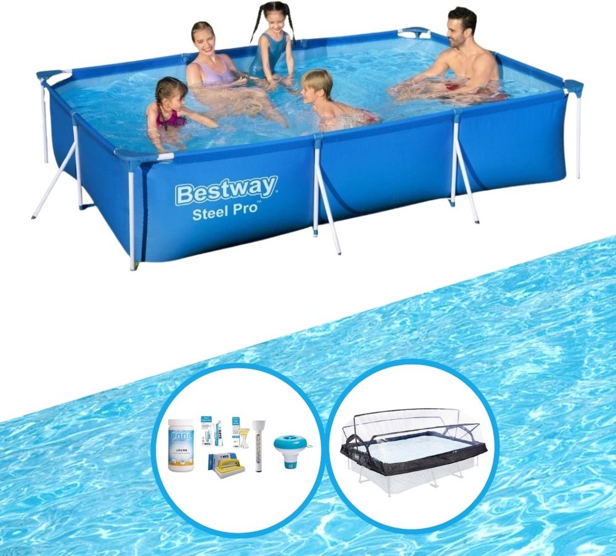 Zwembad Steel Pro 300x201x66 cm - Inclusief accessoires