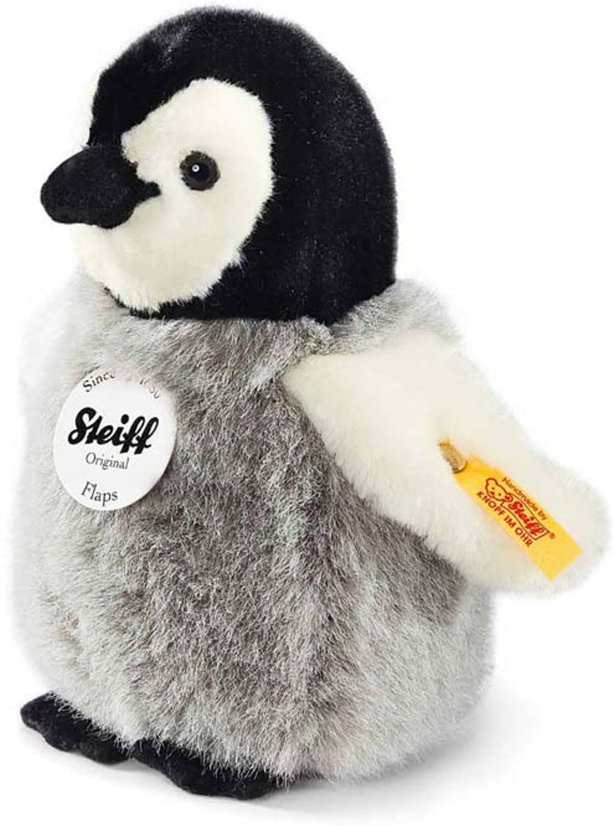 Steiff knuffel Flaps penguin, black/white/grey 16 CM