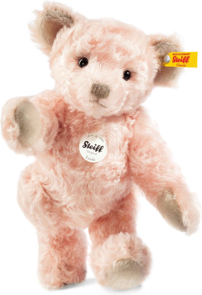 steiff classic teddybear lichtroze linda met bromstem 30 cm