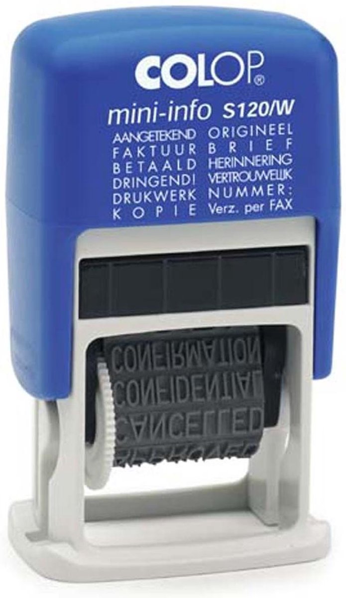 Colop Printer S 120/W Blauw - Stempels - Kasboek en boekhouder - Stempel met draaibare woorden