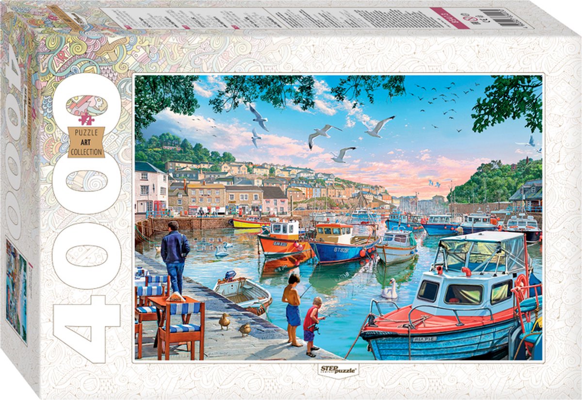 Step Puzzle  Little Fishermen in the Harbor-  Puzzel 4000 stukjes