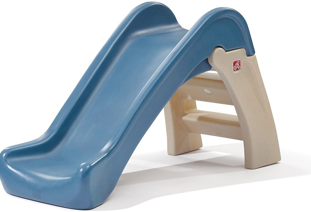   Play & Fold Jr. Slide -   / 110 Cm / Blauw, grijs / Roto-moulded plastic / Opklapbaar