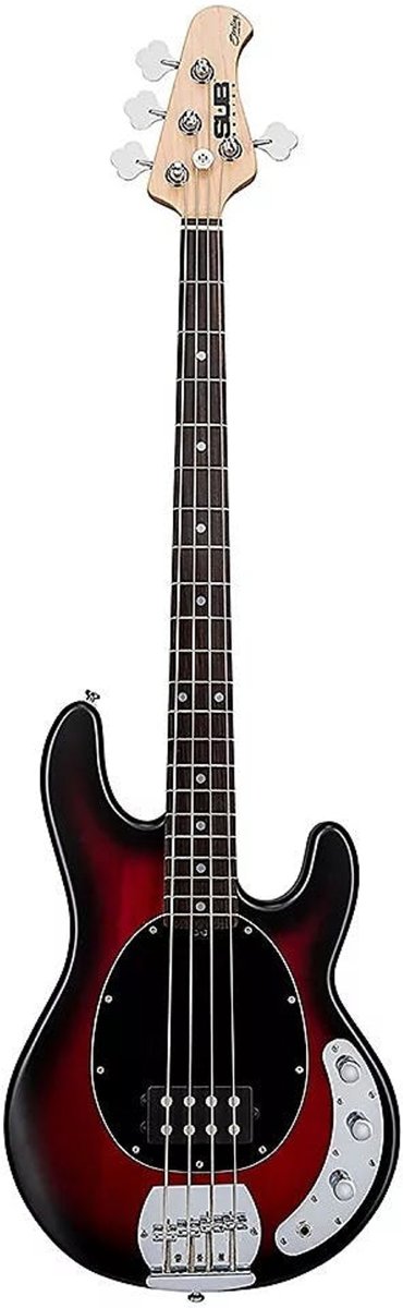 Sterling by Music Man SUB Ray 4 Ruby Red Burst basgitaar