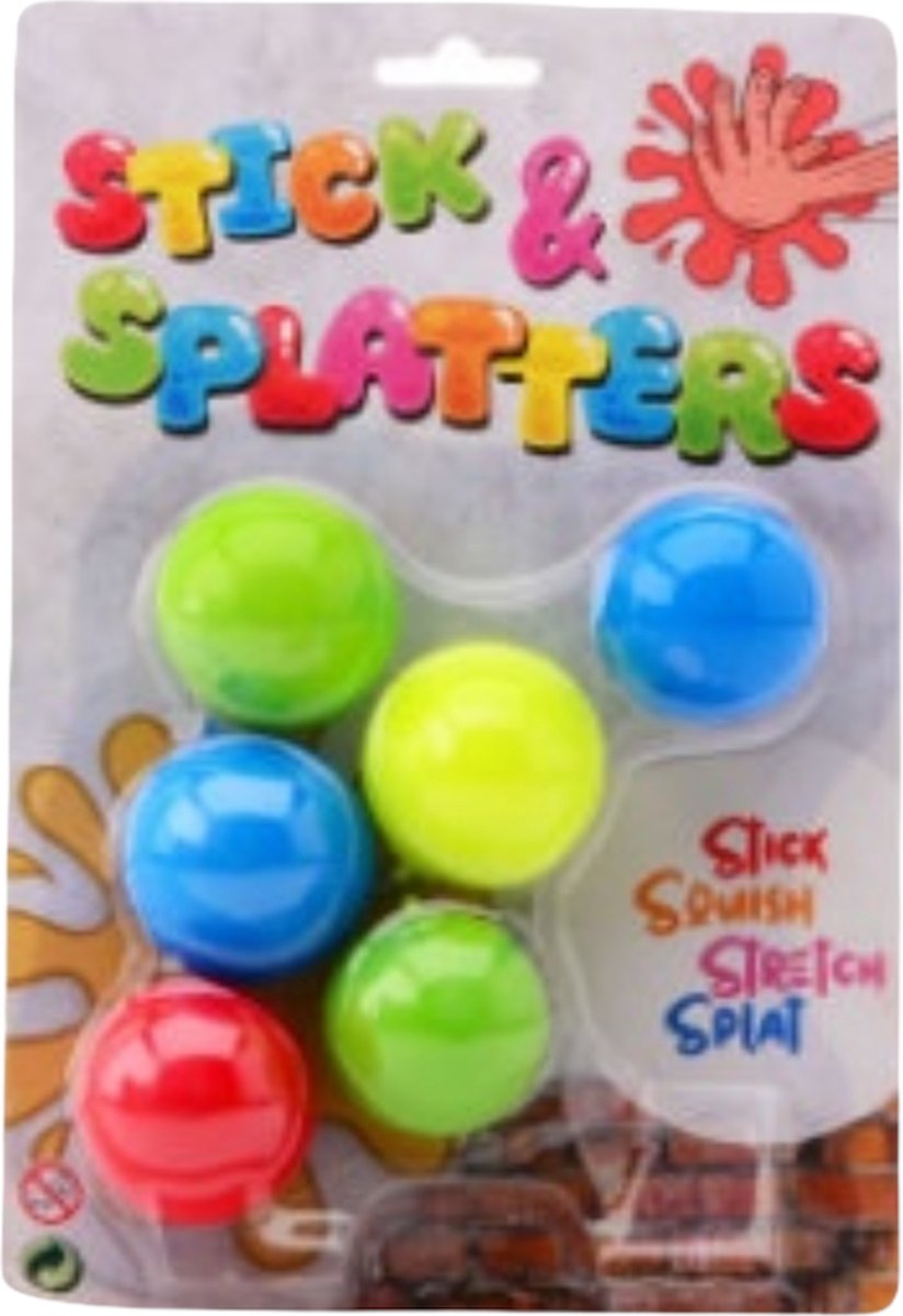 Sticky Balls - Globbles - Fidget Toys - Glow In The Dark - 6 Stuks - 4cm