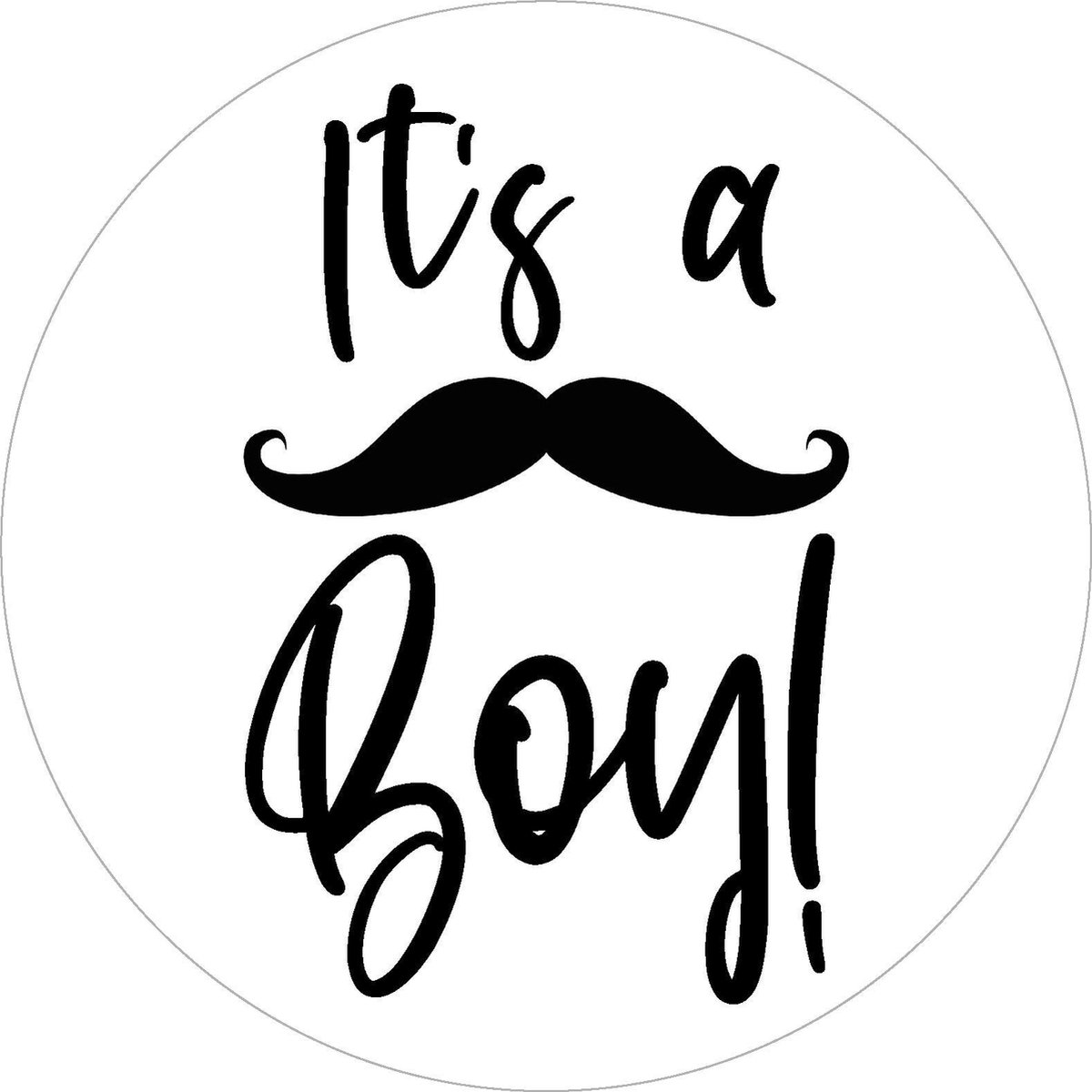 Sticker & Co - 25 stuks - Its a boy - geboorte geschenken stickers - 40mm diameter - transparant -