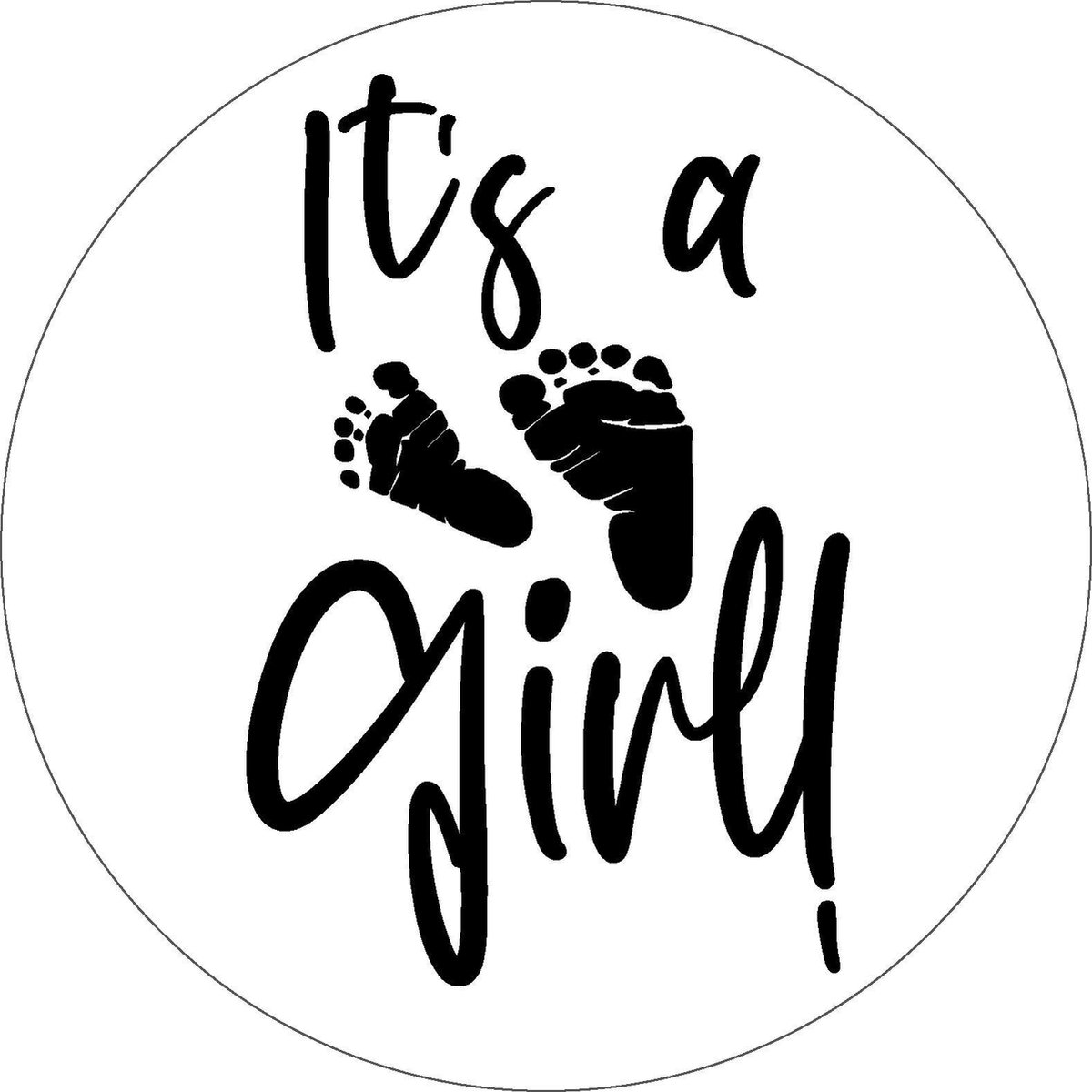 Sticker & Co - 25stuks - Its a girl! - geboorte geschenken stickers - 40mm diameter - transparant