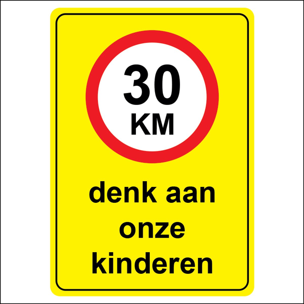 30 KM Waarschuwingssticker