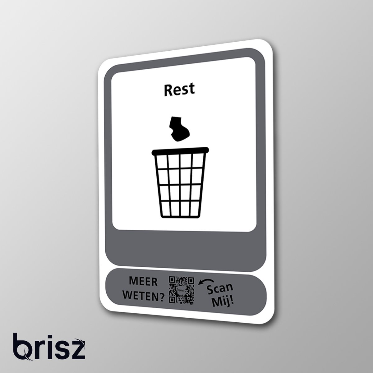 Afvalsticker - Brisz - Restafval - A3