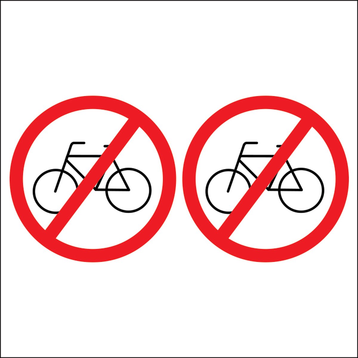 Verboden Fietsen Te Plaatsen Stickers - 2 stuks - 20 cm