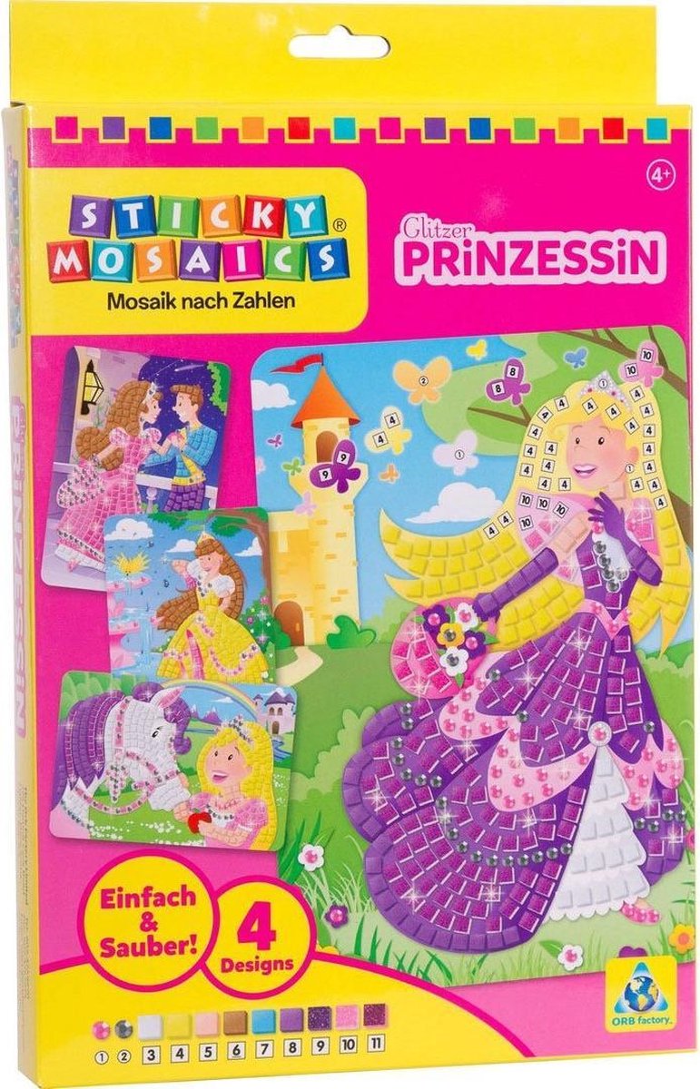 Sticky Mosaics Mozaïekset Glitterprinses Karton 1408-delig