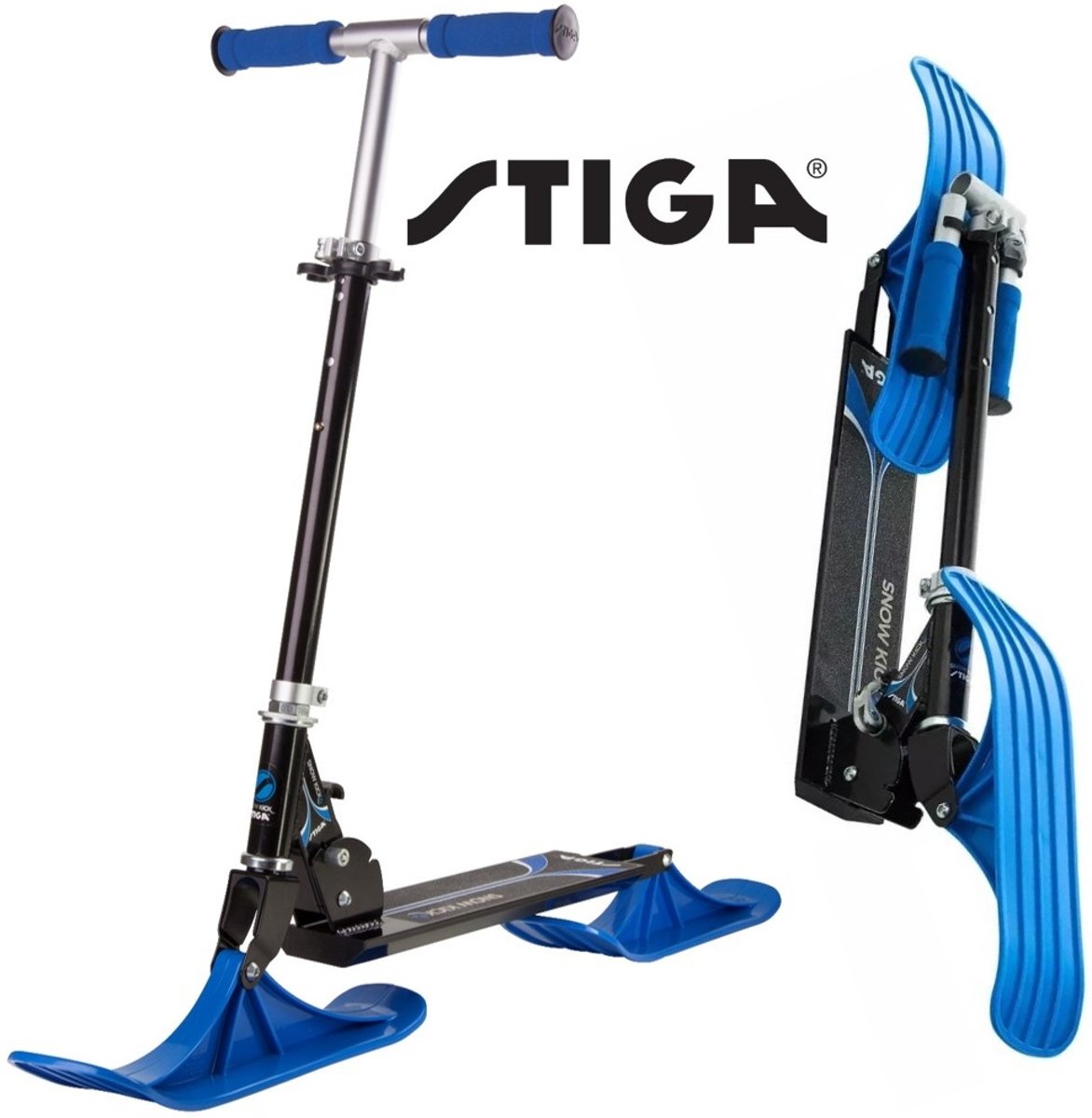 Stiga Snow Kick – Sneeuwstep opvouwbaar – Snow Scooter – Sneeuwscooter kind – Blauw