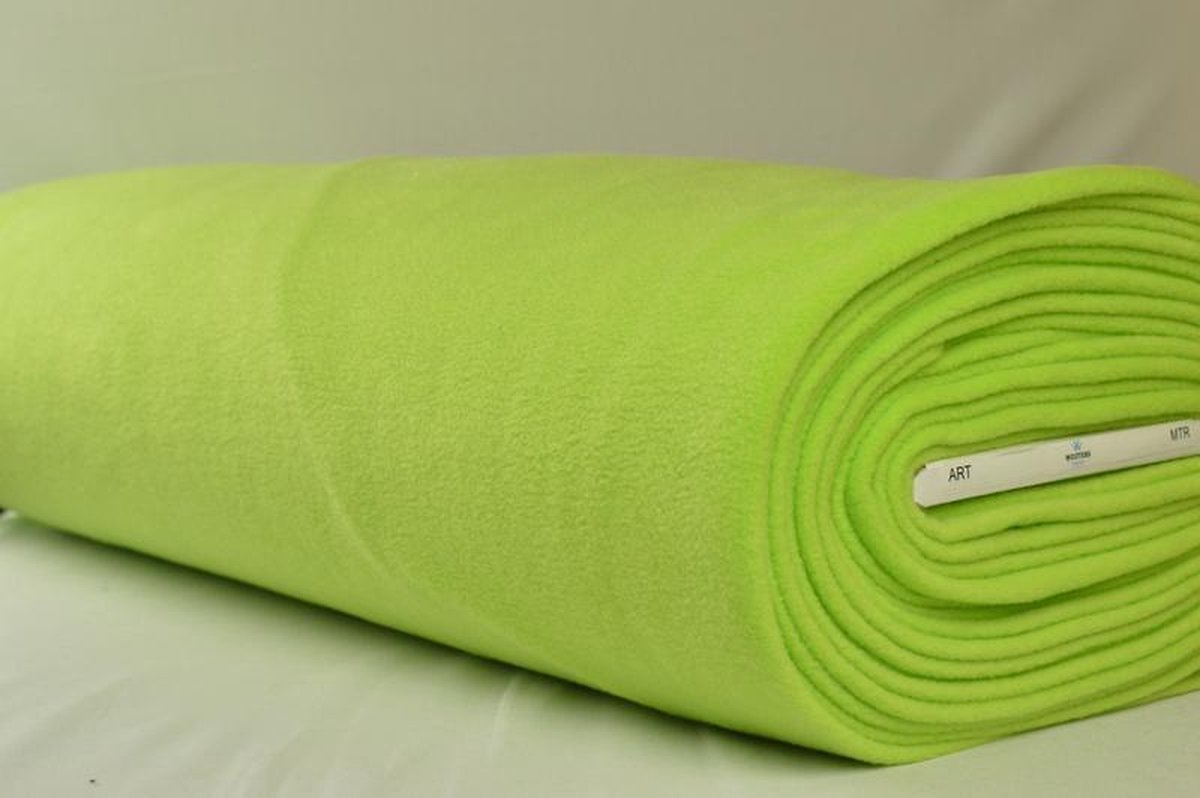 Fleece stof - Limoengroen - 10 meter