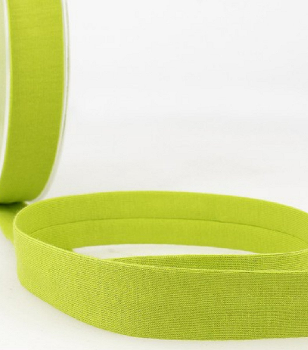 Biaislint rol van 20 meter rekbaar jersey - anijs groen bieslint met stretch