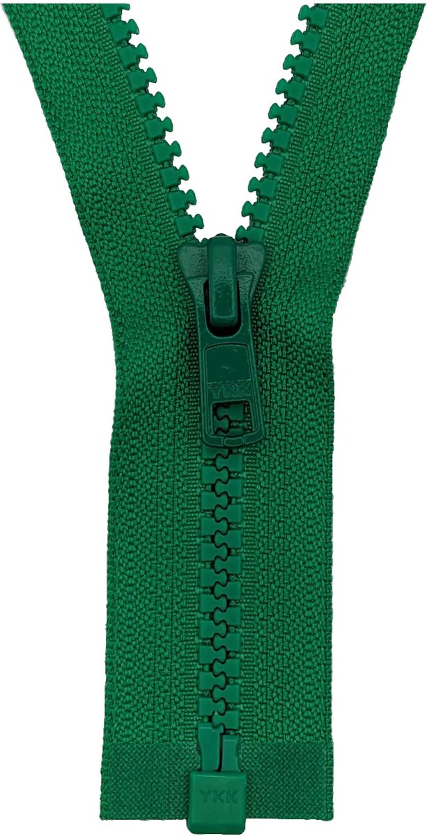 Deelbare rits 30cm gras groen - polyester stevige rits met bloktandjes