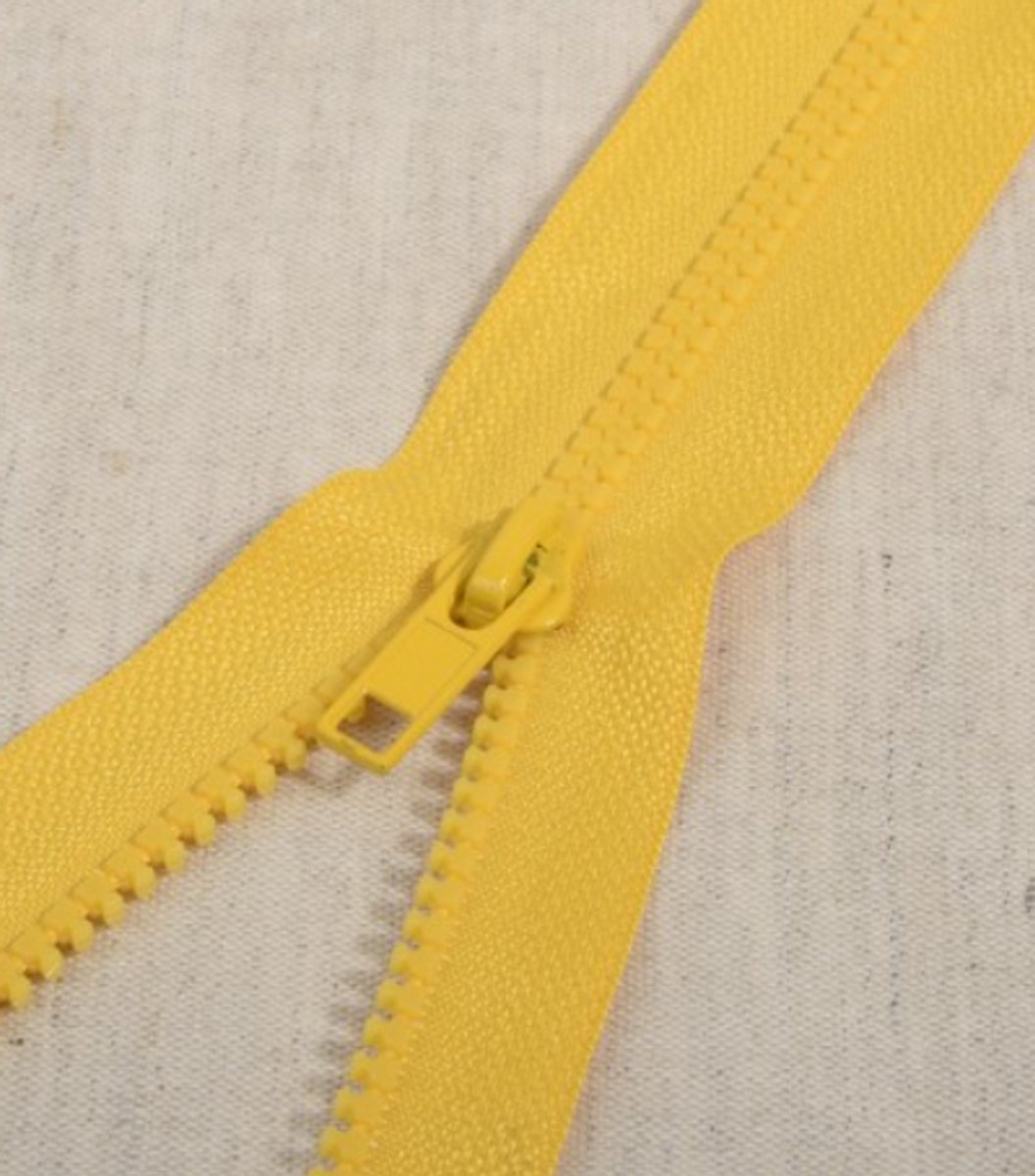 Deelbare rits 30cm maïs geel - polyester stevige rits met bloktandjes