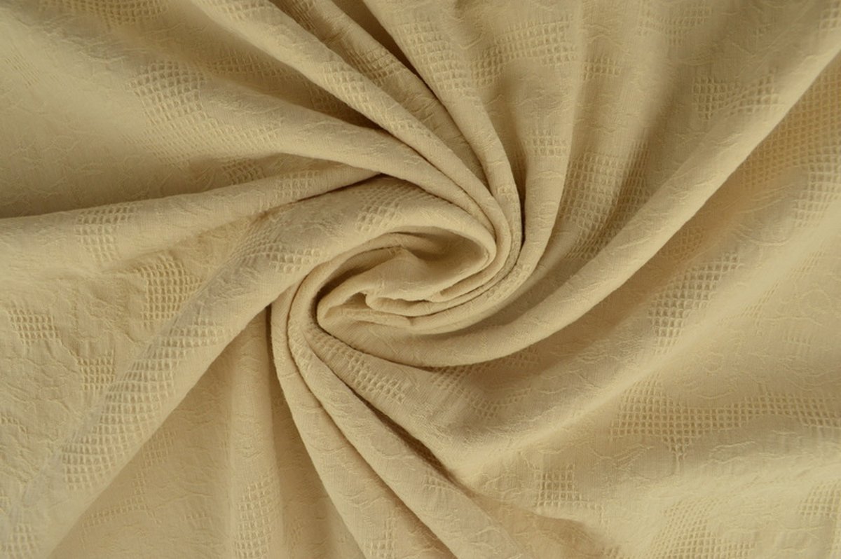 Katoen Jacquard - 150cm breed - Champagne - 30 meter