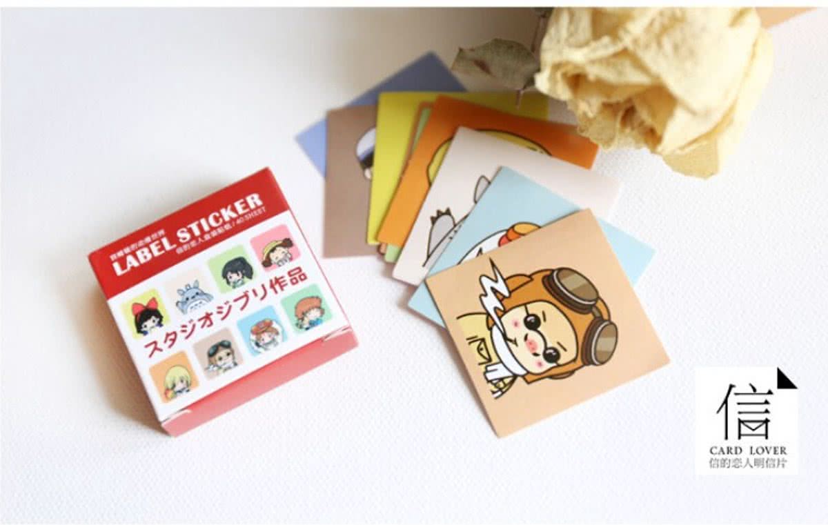 40 st. Label Stickers Kawaii Figuren