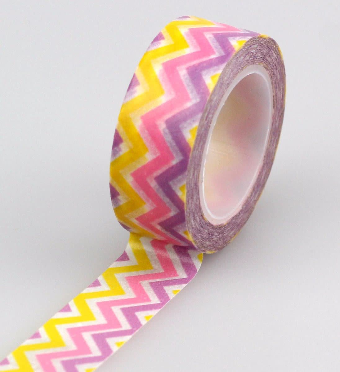 Chevron Geel Roze Paars Zigzag Zomers Washi Masking Tape 10m. F