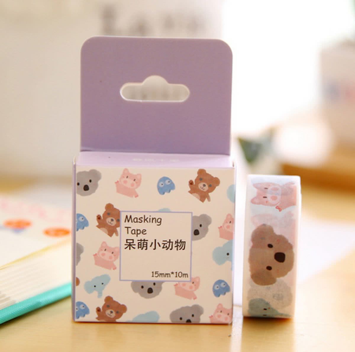 Masking Tape 10m. Dieren Geïllustreerd Schattig