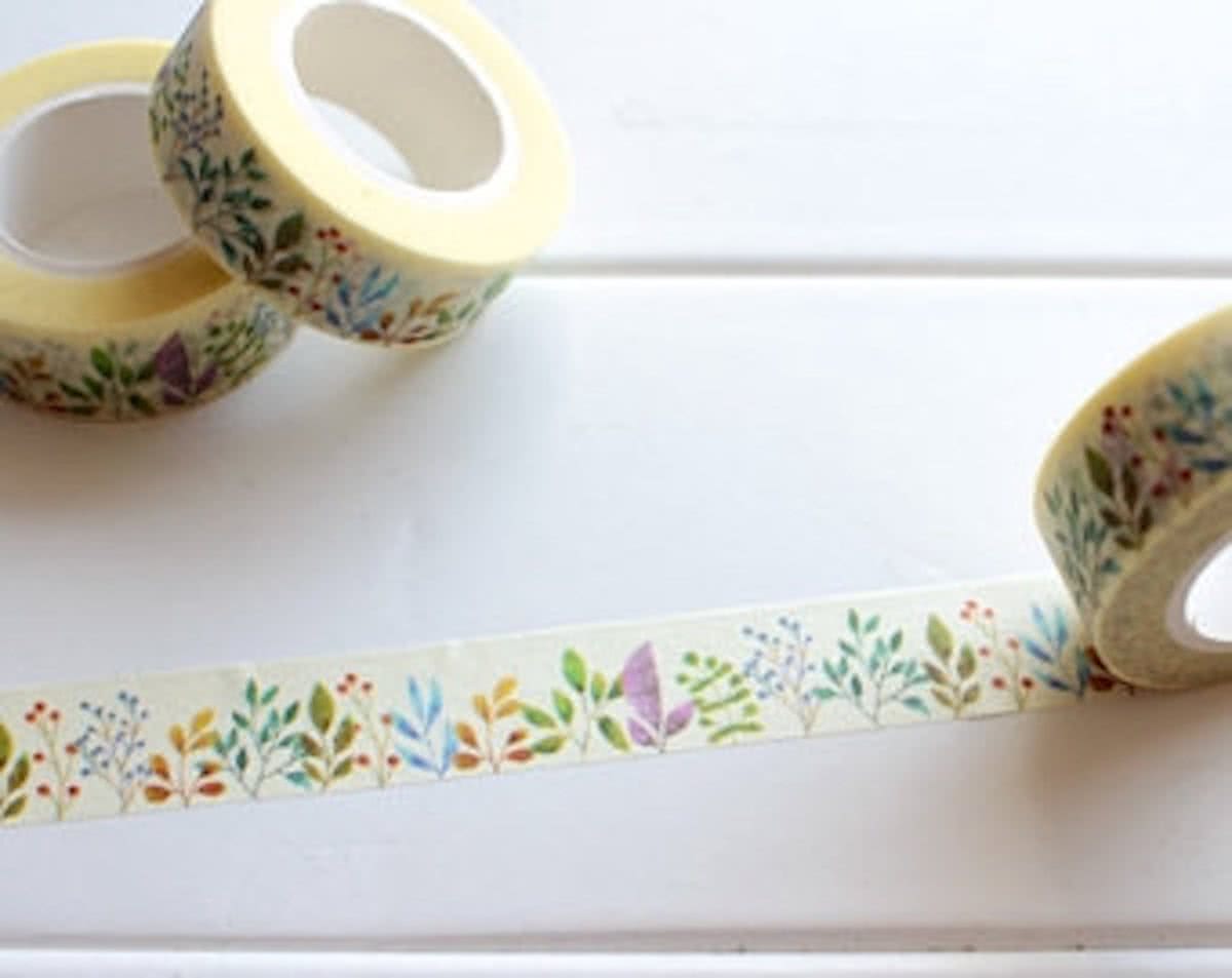 Plantjes en Takjes Washi Tape Masking Decoratie Plakband 10 meter Natuur D5