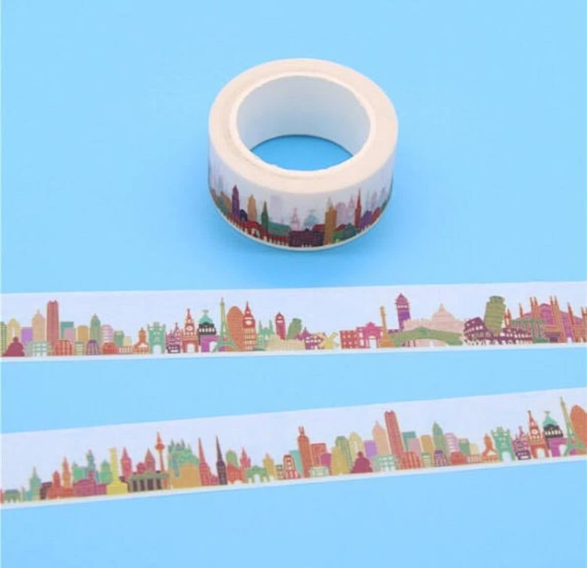 Skyline Stad City Metropool Internationaal Steden Washi Tape 2cm Breed Decoratie Masking Plakband 10 meter L4