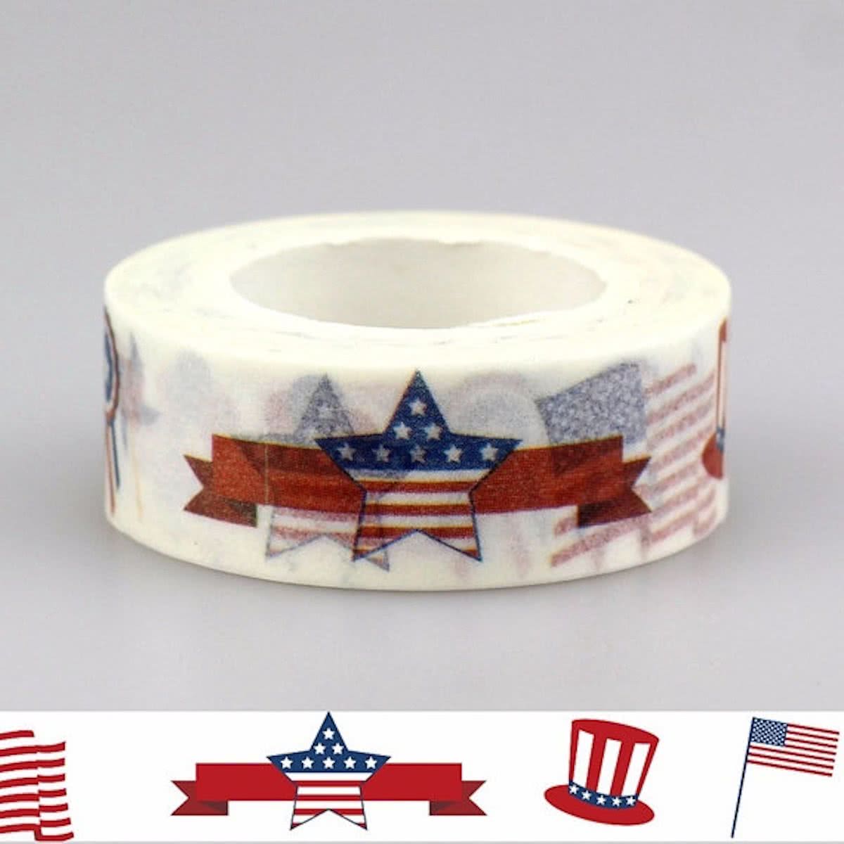 Washi Tape 10m. Amerikaans USA