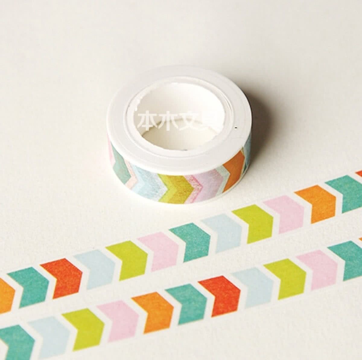 Washi Tape Gekleurde Pijltjes 10m.