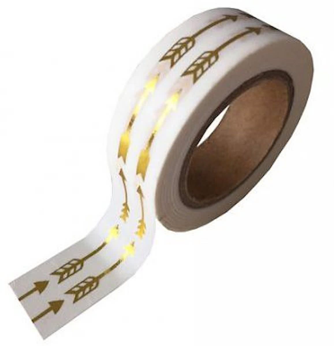 Washi Tape Goudkleurige Pijltjes 10m.