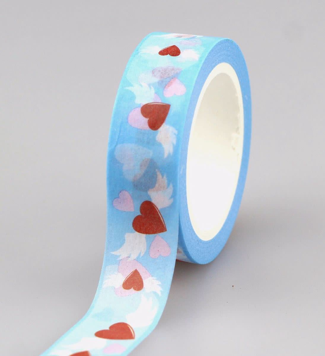 Washi Tape Hartjes met Vleugels 10m.