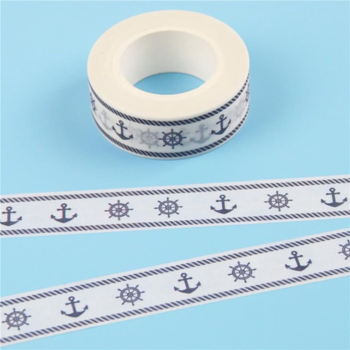 Washi Tape Nautisch Blauw/Wit