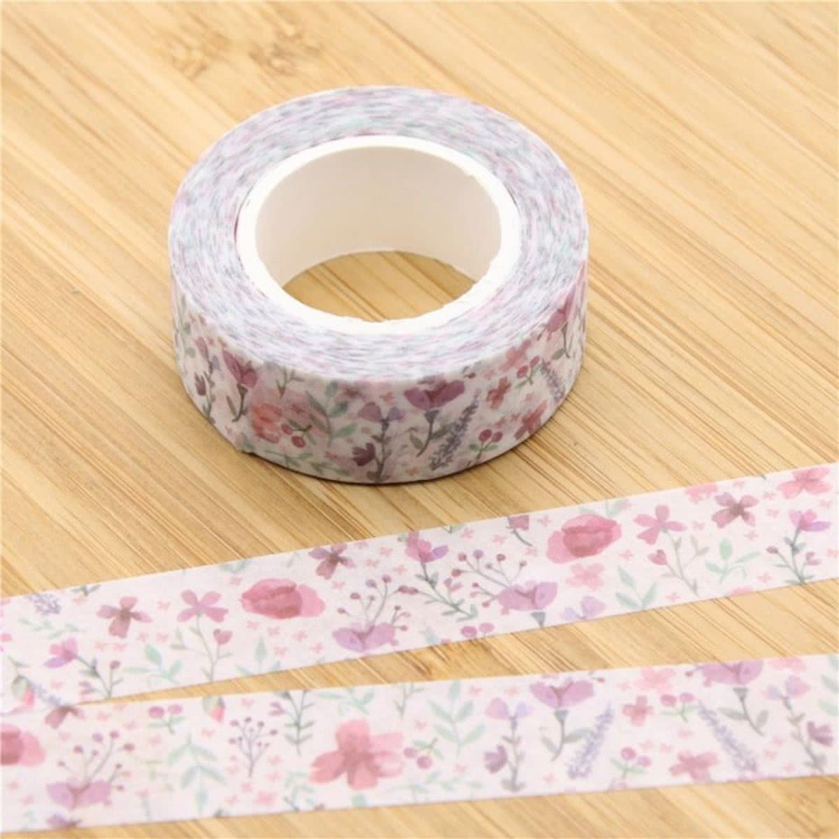 Washi Tape Pastel Bloemen Plant 10m.