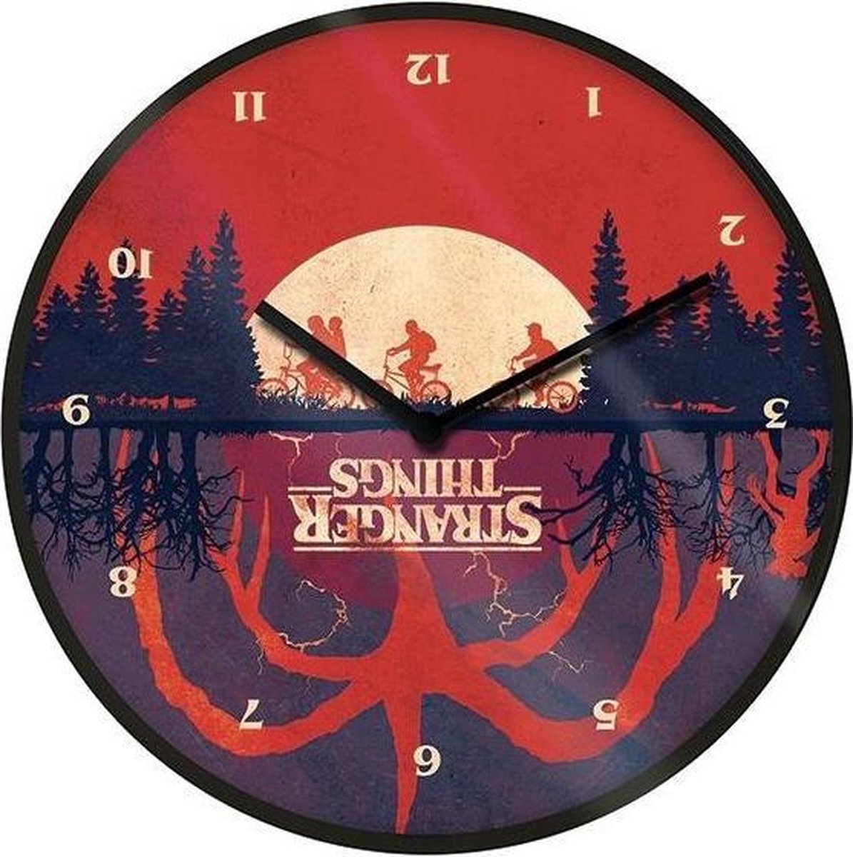 STRANGER THINGS - Upside Down - Plastic Clock 25cm Diameter