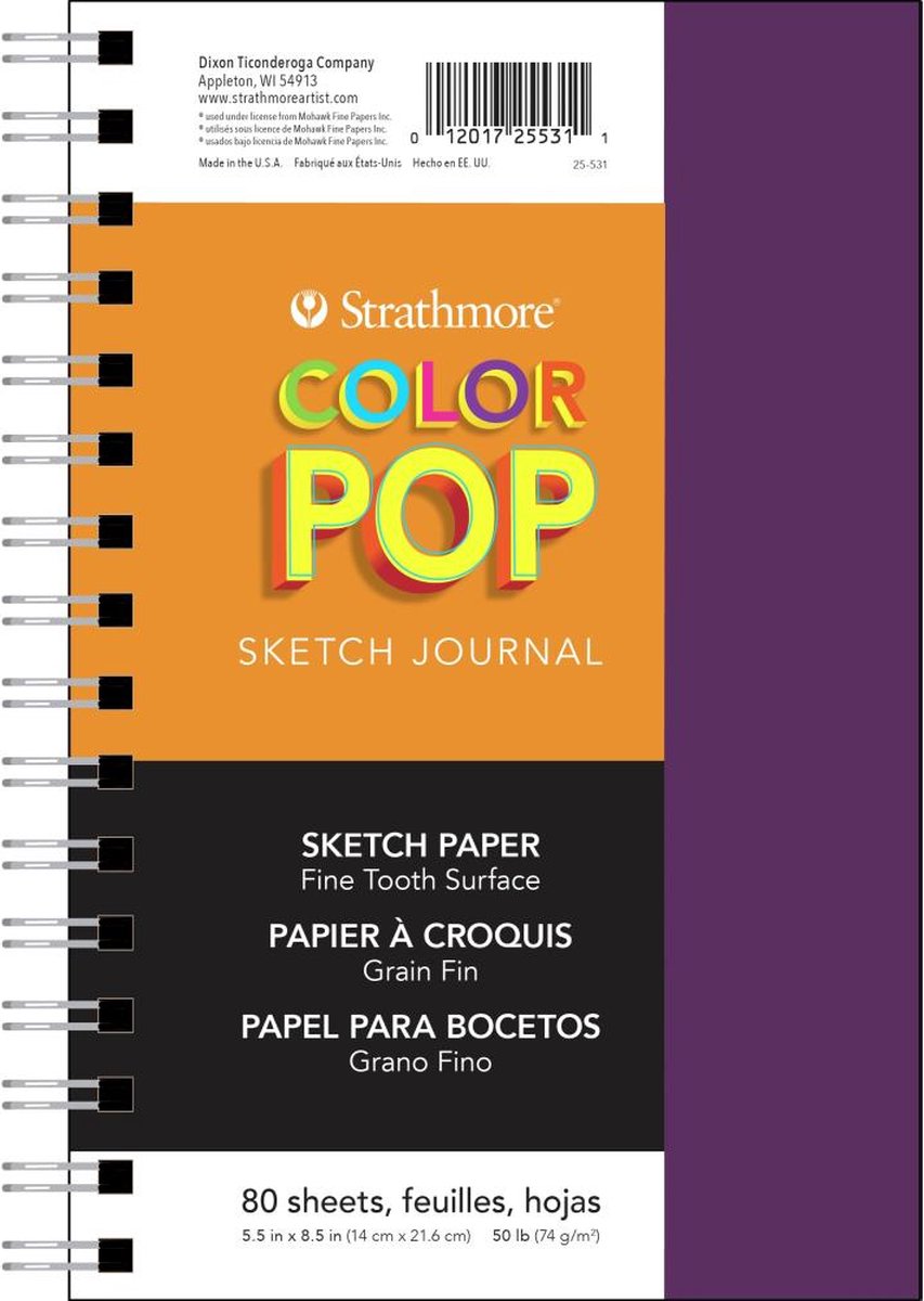 Strathmore - Color Pop Sketch Journal - Paars - 74g/m2 papier - 80 paginas