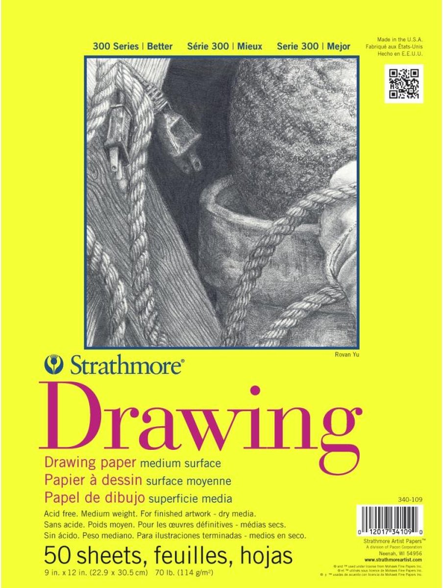 Strathmore - Drawing Paper Pad - 114g/m2 - 50 vellen - 22.9x30.5cm