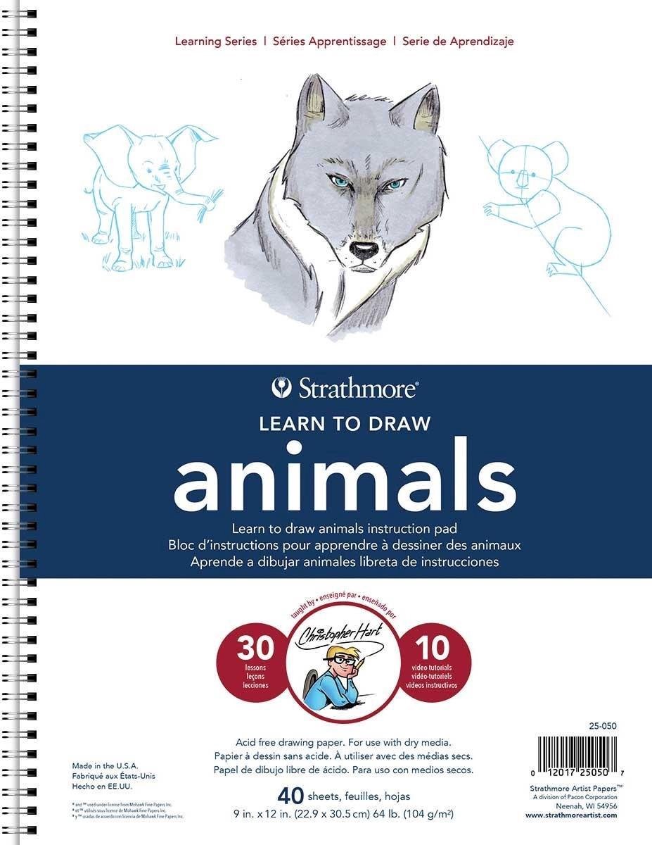 Strathmore - Learn to draw - Animals - 104g/mg papier - 23x30cm