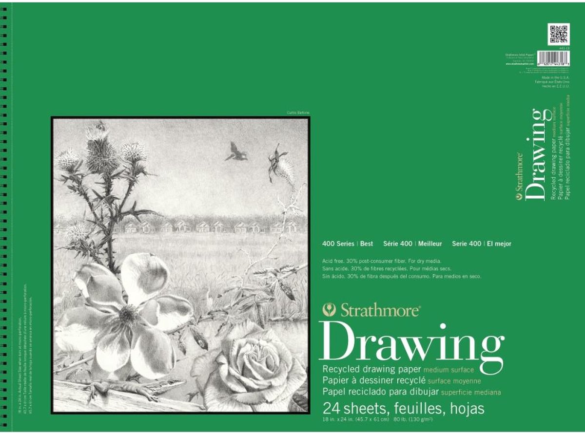 Strathmore - Recycled Drawing Paper Pad - 130g/m2 - 24 paginas - 27x36cm