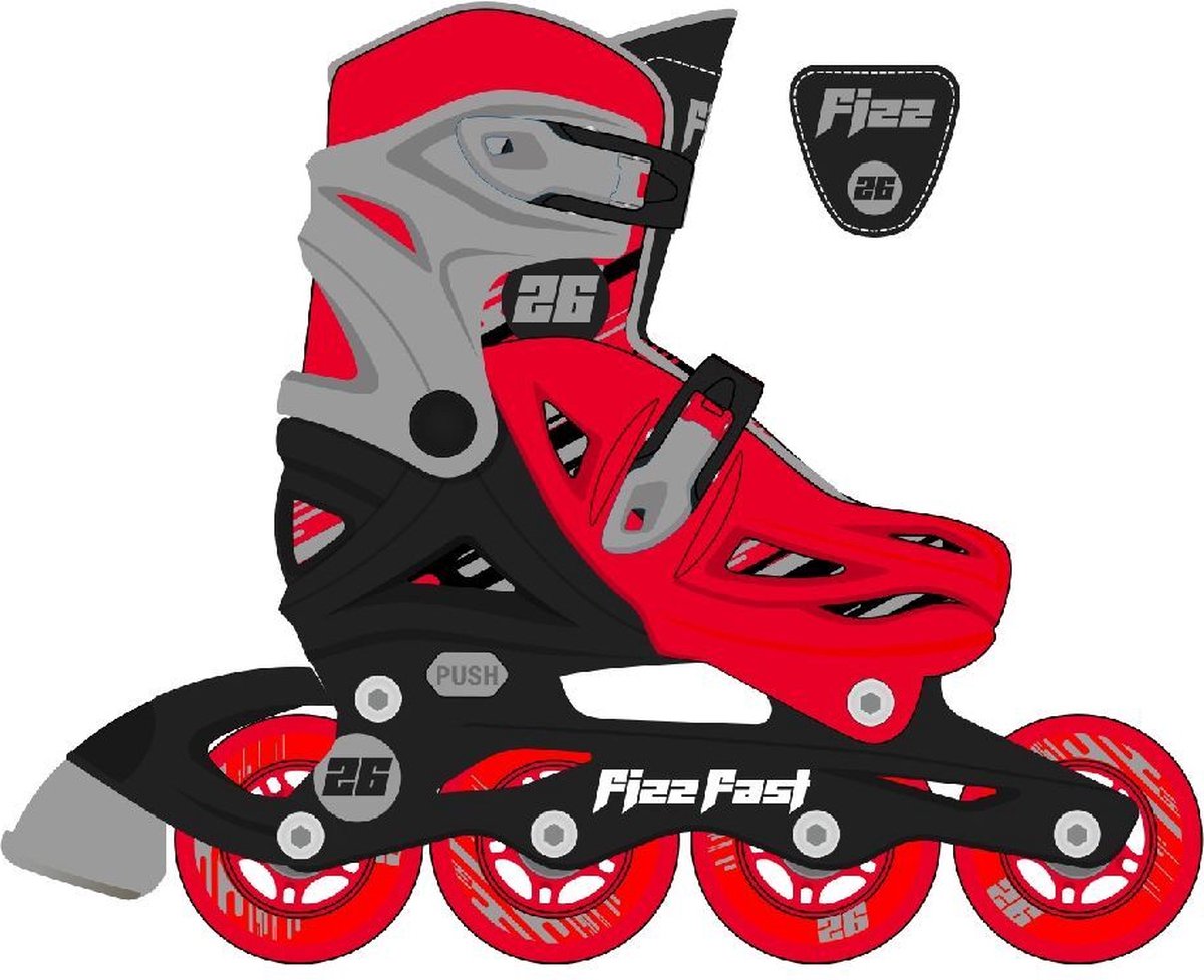 Street Surfing Fizz Fast Inline Skates S 31-34 Rood/Zwart