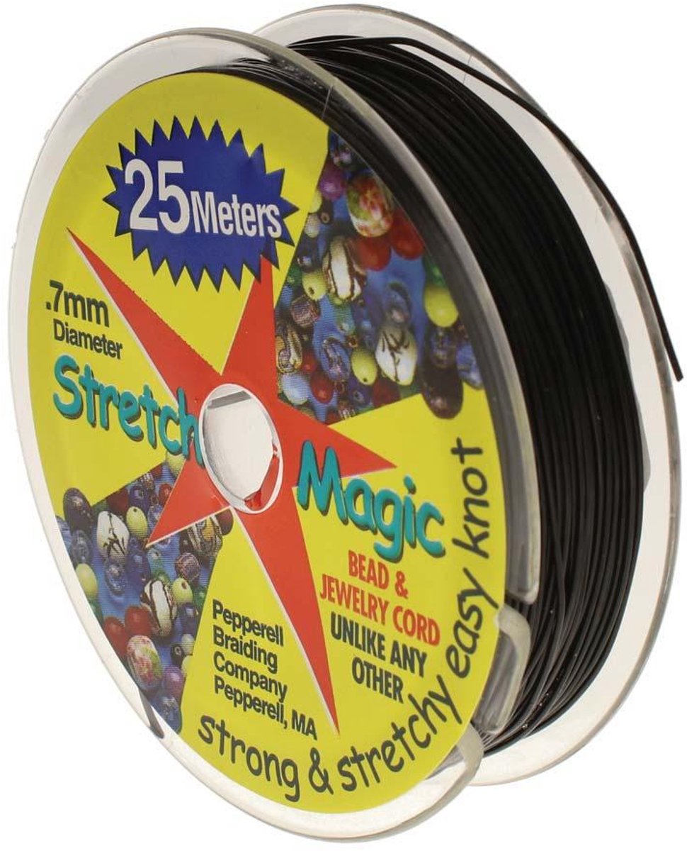   Elastiek 0,7 mm Zwart 25 m