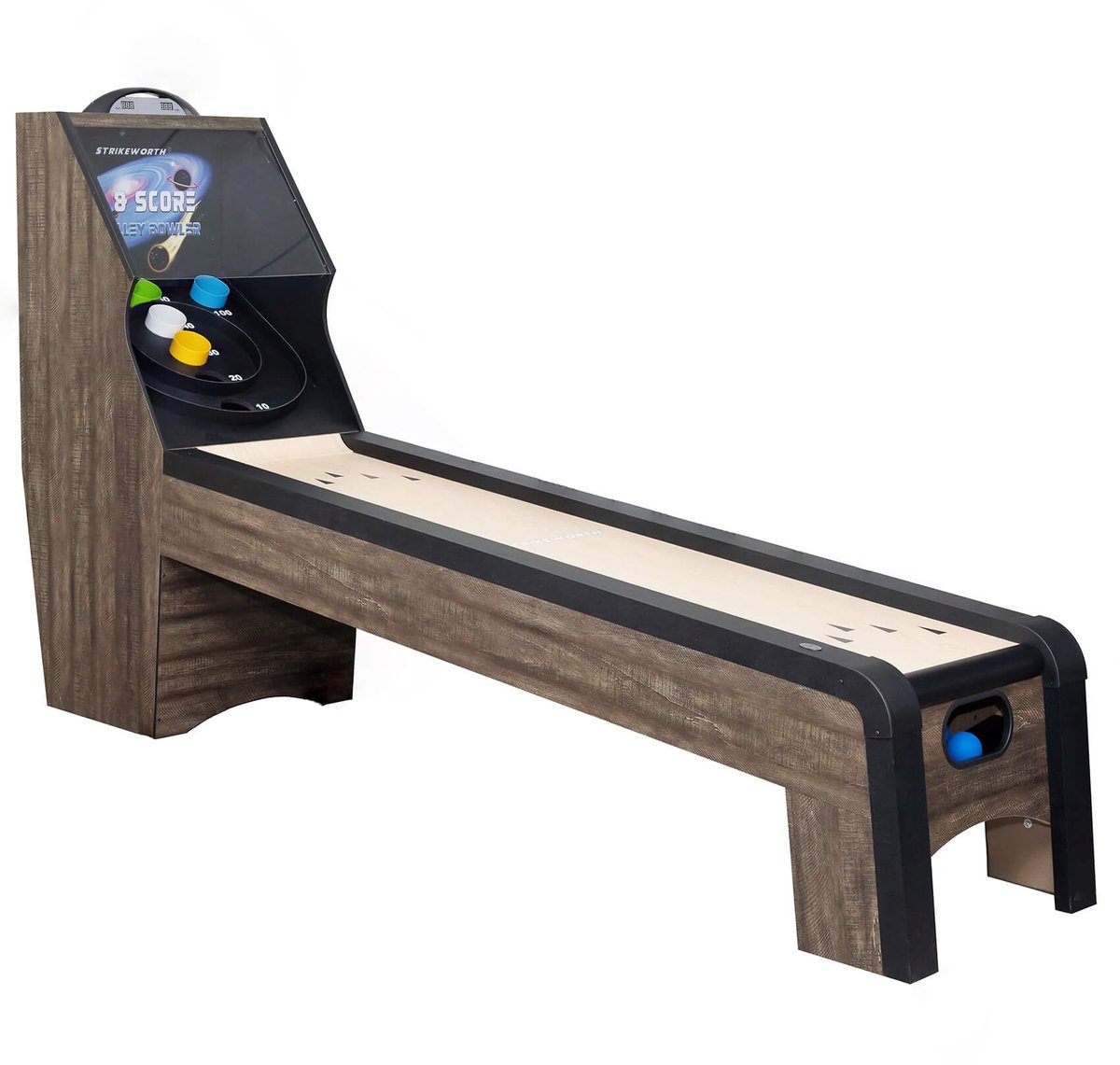   Roll & Score – Arcade Bowling voor Thuis - sjoelbak spel - 9ft