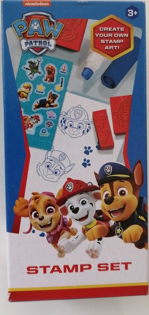 Paw Patrol Stamp Set - Stickers, Stempels, Viltstift en Gebruiksaanwijzing - 3+