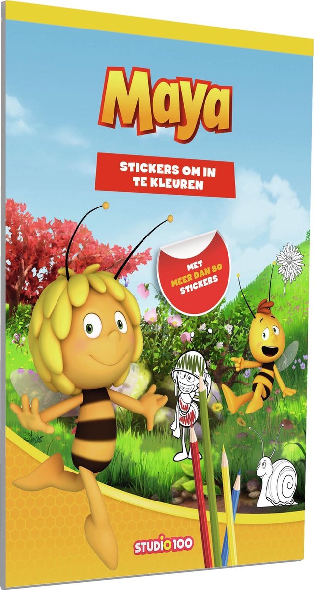 Sticker- en kleurboek Maya - Stickerboek Studio 100 Maya de Bij