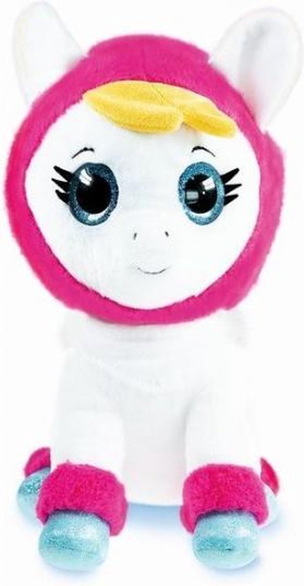 knuffel K3 Alpaca met muziek 20 cm wit/roze