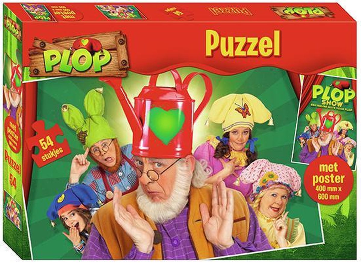 legpuzzel Kabouter Plop karton groen 54 stukjes